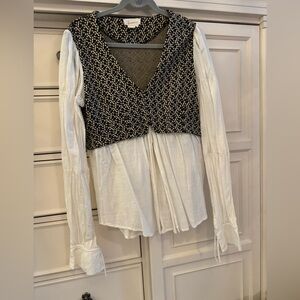 Stylish Black, Tan and White Women's Top